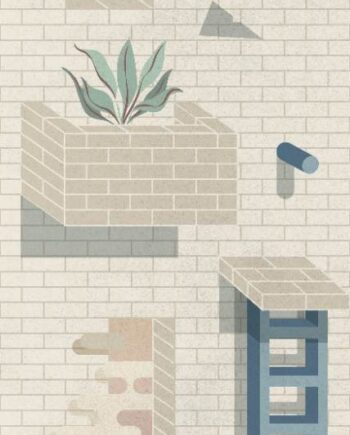 Gemusterte Dekorfliese ABK Wide&Style Bricklane B, 120x240 cm (4 x 60x120 cm), 8,5 mm, matt