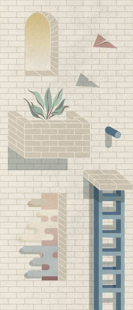 Gemusterte Dekorfliese ABK Wide&Style Bricklane B, 120x240 cm (4 x 60x120 cm), 8,5 mm, matt