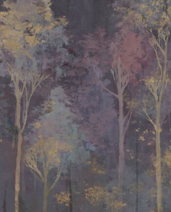 Gemusterte Dekor-Grossformatplatte ABK Wide&Style Trees Purple A, 160x320 cm, 6 mm, matt