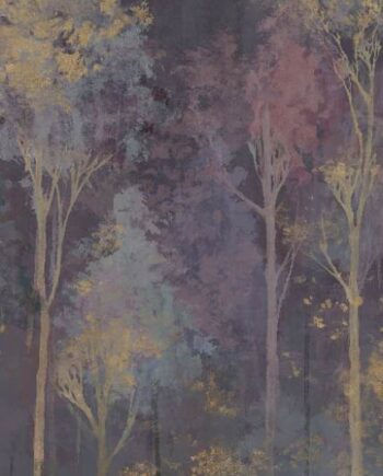 Gemusterte Dekorfliese ABK Wide&Style Trees Purple A, 120x240 cm (4 x 60x120 cm), 8,5 mm, matt
