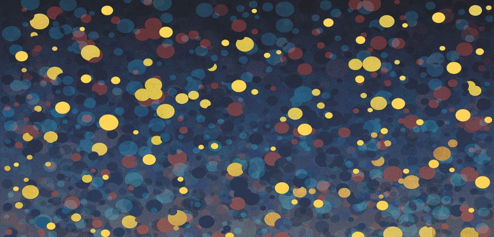 Gemusterte Dekorfliese ABK Wide&Style Confetti Blue A, 120x240 cm (4 x 60x120 cm), 8,5 mm, matt