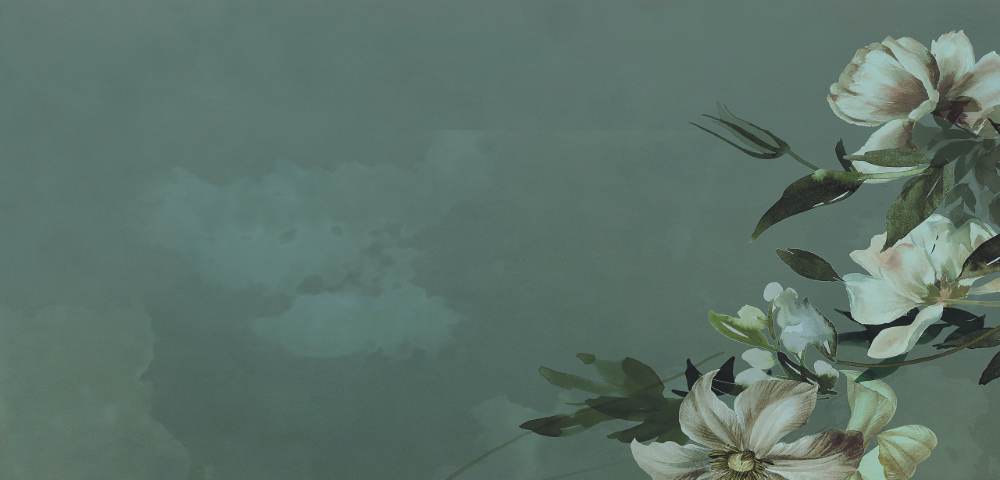 Gemusterte Dekorfliese ABK Wide&Style Country Flowers Green A, 120x240 cm (4 x 60x120 cm), 8,5 mm, matt