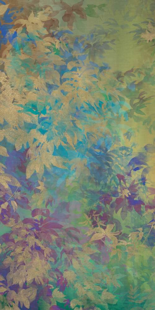 Gemusterte Dekor-Grossformatplatte ABK Wide&Style Foliage Yellow A, 160x320 cm, 6 mm, matt