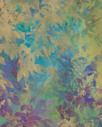 Gemusterte Dekor-Grossformatplatte ABK Wide&Style Foliage Yellow A, 120x280 cm, 6 mm, matt