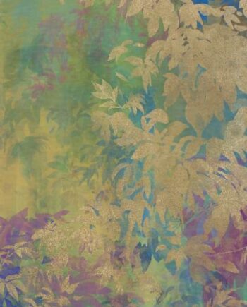 Gemusterte Dekor-Grossformatplatte ABK Wide&Style Foliage Yellow B, 120x280 cm, 6 mm, matt