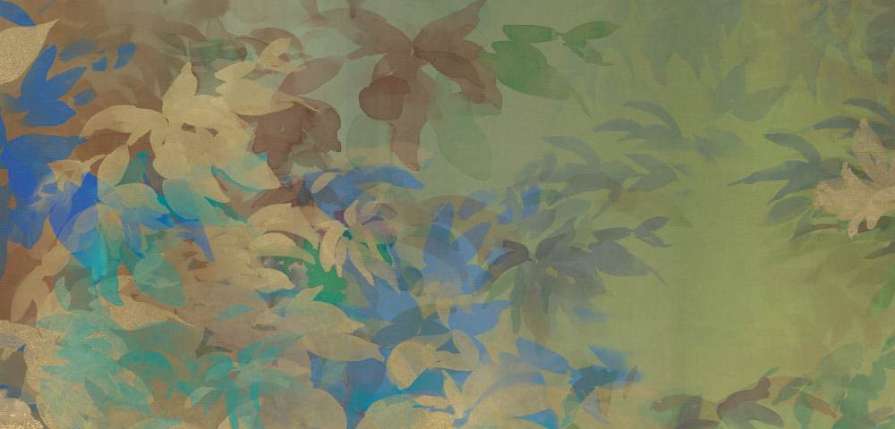 Gemusterte Dekorfliese ABK Wide&Style Foliage Yellow A, 120x240 cm (4 x 60x120 cm), 8,5 mm, matt