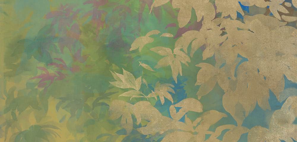 Gemusterte Dekorfliese ABK Wide&Style Foliage Yellow B, 120x240 cm (4 x 60x120 cm), 8,5 mm, matt