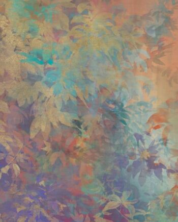 Gemusterte Dekor-Grossformatplatte ABK Wide&Style Foliage Orange A, 160x320 cm, 6 mm, matt