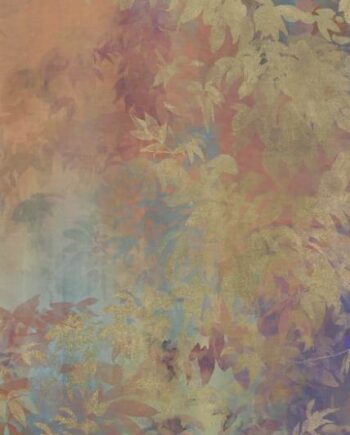 Gemusterte Dekor-Grossformatplatte ABK Wide&Style Foliage Orange B, 120x280 cm, 6 mm, matt