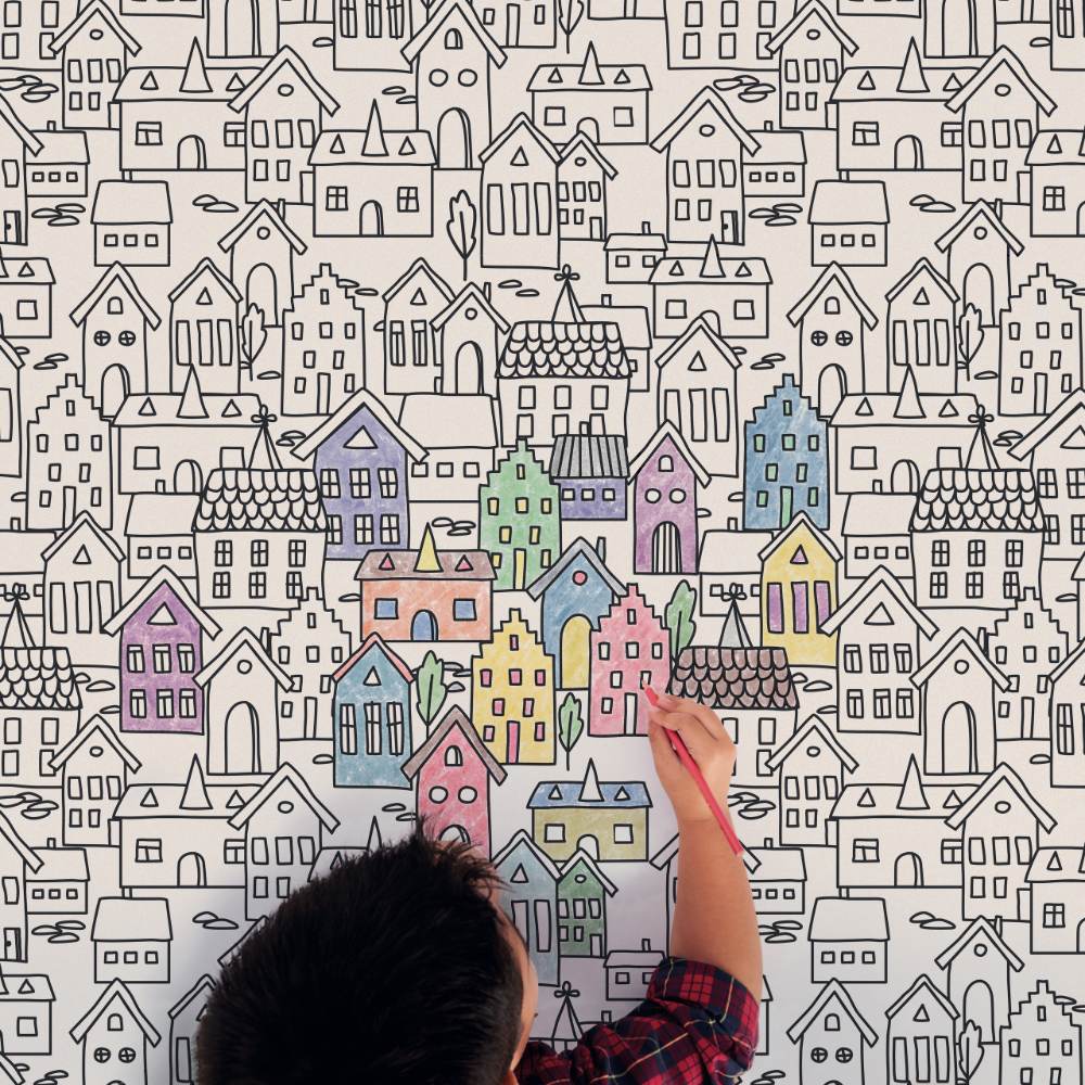 Gemusterte Dekor-Grossformatplatte ABK Wide&Style Paint the House, 160x320 cm, 6 mm, matt