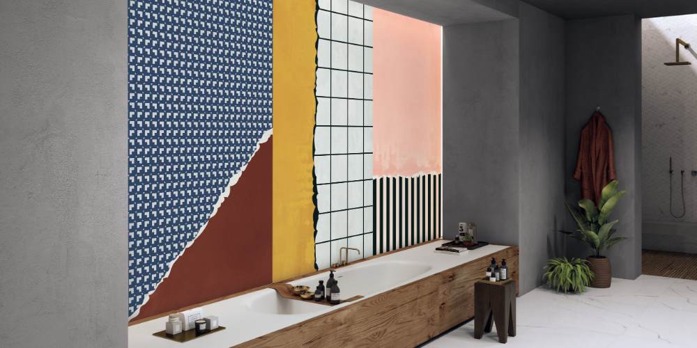 Gemusterte Dekorfliese ABK Wide&Style Uncover C, 60x120 cm, 8,5 mm, matt