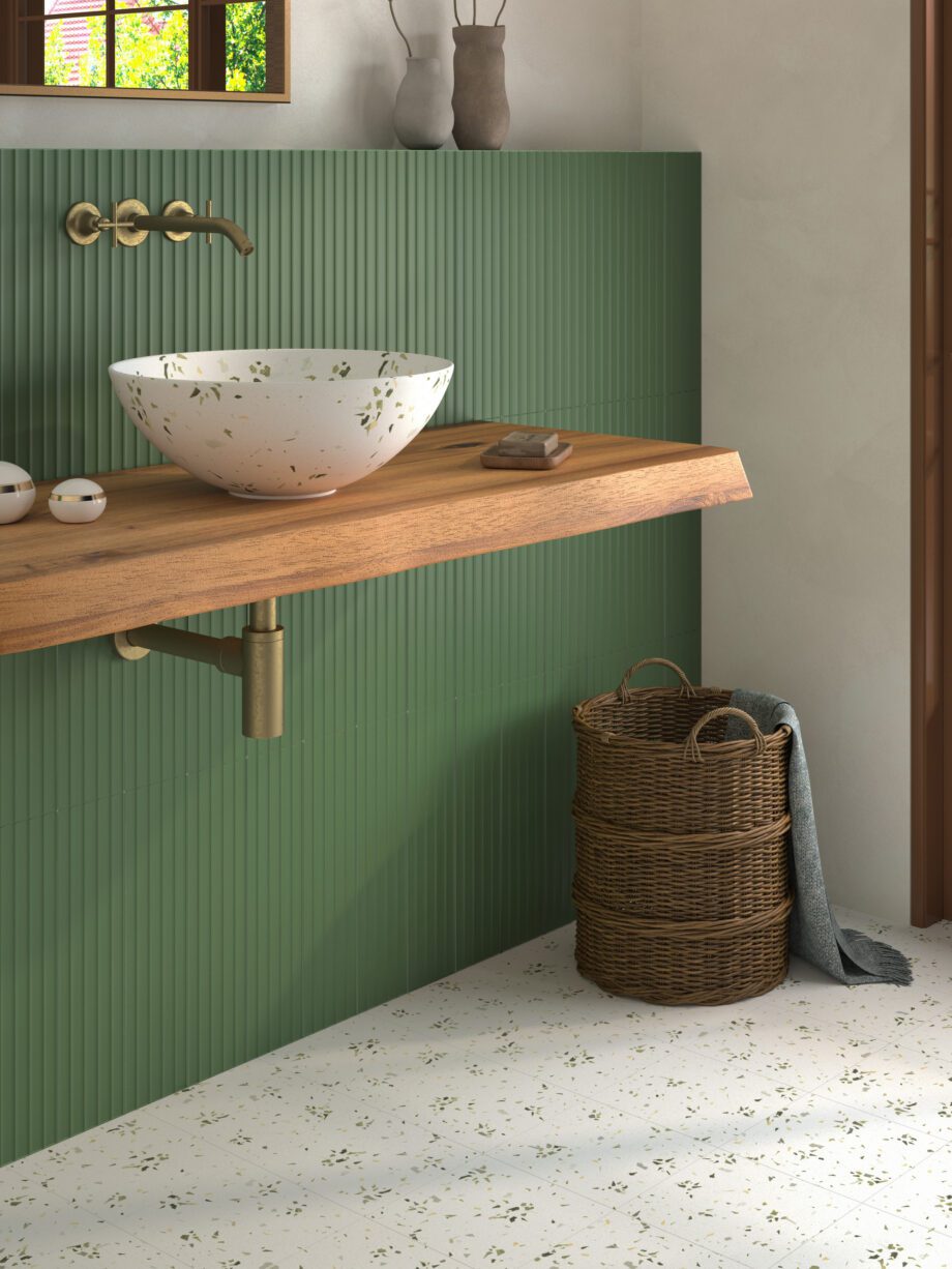 Waschbecken Dune Fragmenta Verde 40x40x15 cm, handbemaltes Keramik-Aufsatzwaschbecken – 2