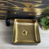 Keramik-Wandfliese mit PVD-Metallmuster Dune Flat Savannah Black & Gold, 7,5x30 cm, 8 mm, Schwarz-Gold – 3