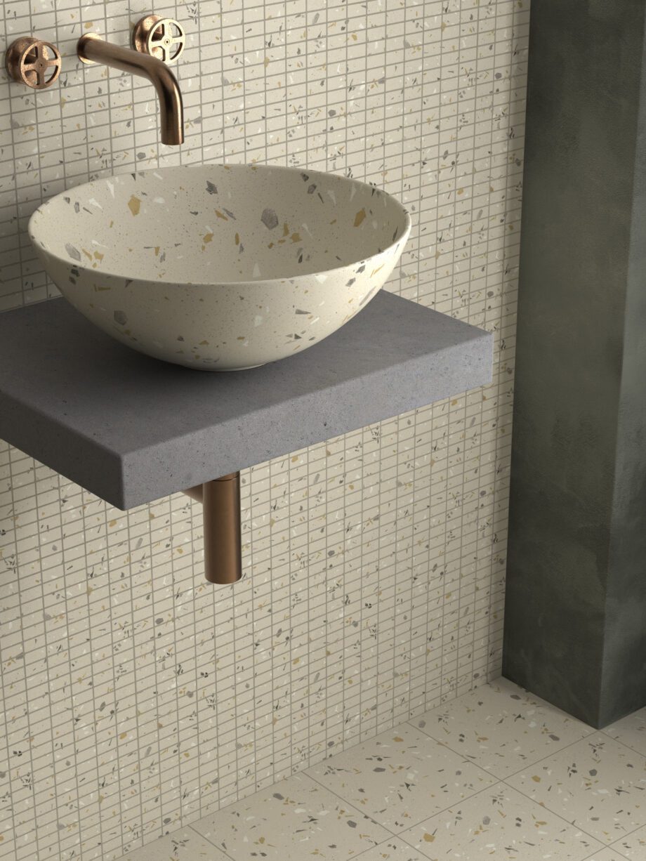 Waschbecken Dune Fragmenta Arena 40x40x15 cm, handbemaltes Keramik-Aufsatzwaschbecken – 3