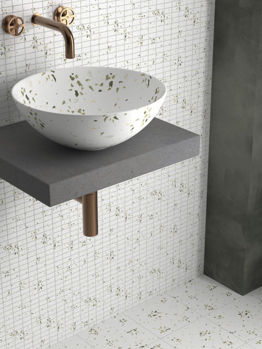 Waschbecken Dune Fragmenta Verde 40x40x15 cm, handbemaltes Keramik-Aufsatzwaschbecken – 3