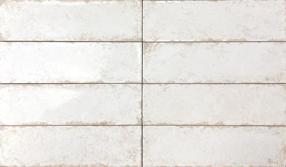 Glänzende Keramik-Wandfliese mit gealterten Kanten Dune Antiga Blanco, 6,9x24 cm, 9 mm, Weiß – 2
