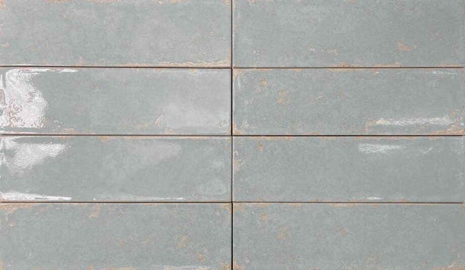 Glänzende Keramik-Wandfliese mit gealterten Kanten Dune Antiga Marengo, 6,9x24 cm, 9 mm, Dunkelgrau – 2