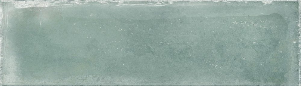 Glänzende Keramik-Wandfliese in Handmade-Optik Dune Atlantique Aquamarine, 6,9x24 cm, 9 mm, Aquamarin