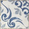 189210-1 Bodenfliese aus Feinsteinzeug mit valencianischem Zementfliesenmuster Dune Antiga Barraquetes Azul, 20x20 cm, 9 mm, Blau