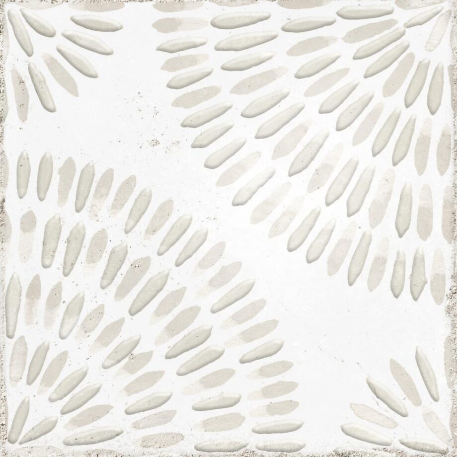 Gemusterte Bodenfliese aus Feinsteinzeug in Zementfliesen-Optik Dune Atlantique Bayonne, 20x20 cm, 9 mm, Glaspasten-Relief