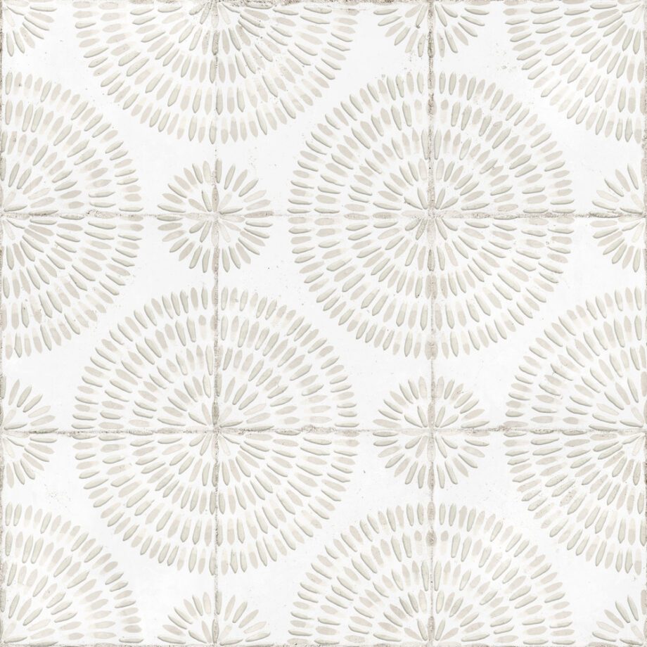 Gemusterte Bodenfliese aus Feinsteinzeug in Zementfliesen-Optik Dune Atlantique Bayonne, 20x20 cm, 9 mm, Glaspasten-Relief – 2