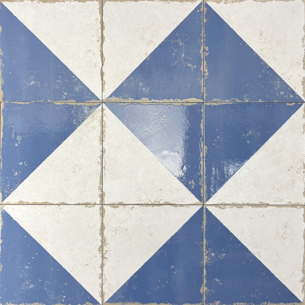 Valencia hüdroplaadi mustriga portselanplaat Dune Antiga Cabanyal Azul, 20x20 cm, 9 mm, sinine