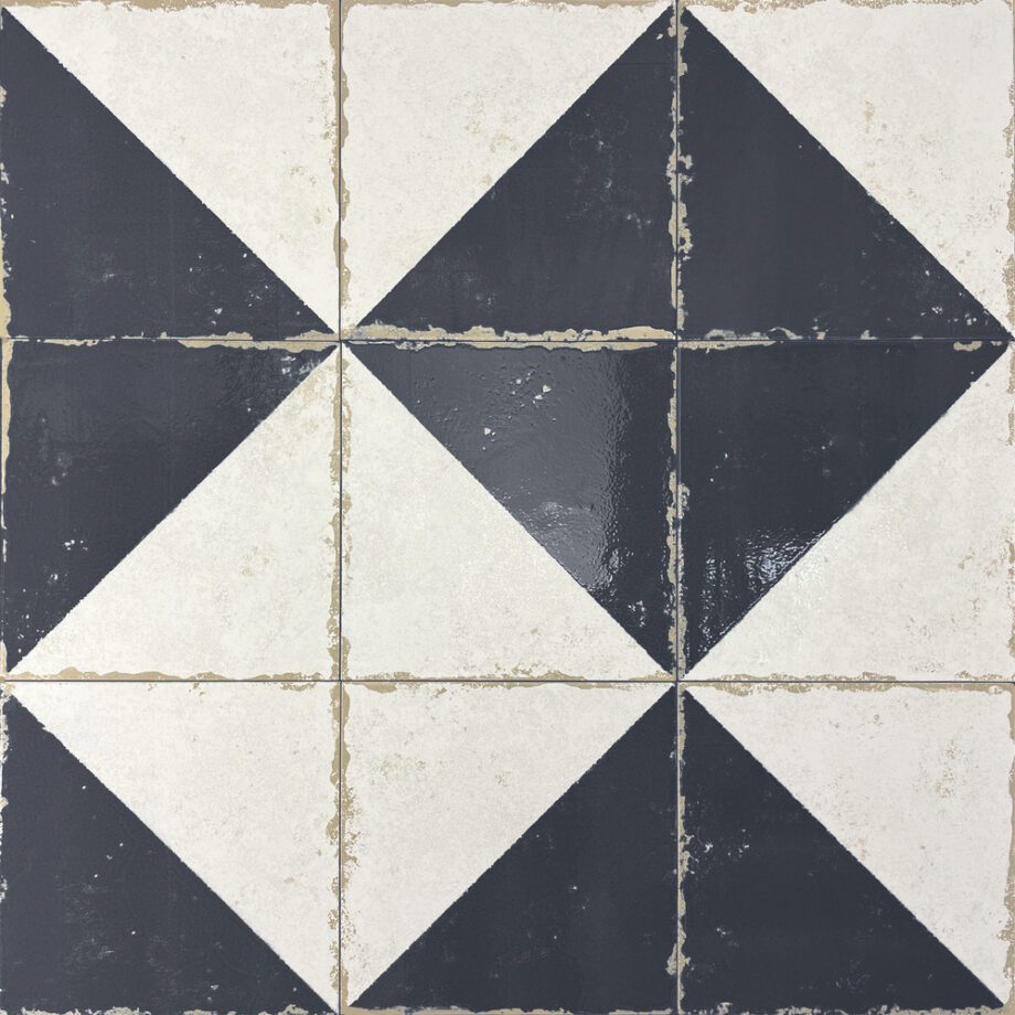 189218-2 Valencia hüdroplaadi mustriga portselanplaat Dune Antiga Cabanyal Marengo, 20x20 cm, 9 mm, tumehall
