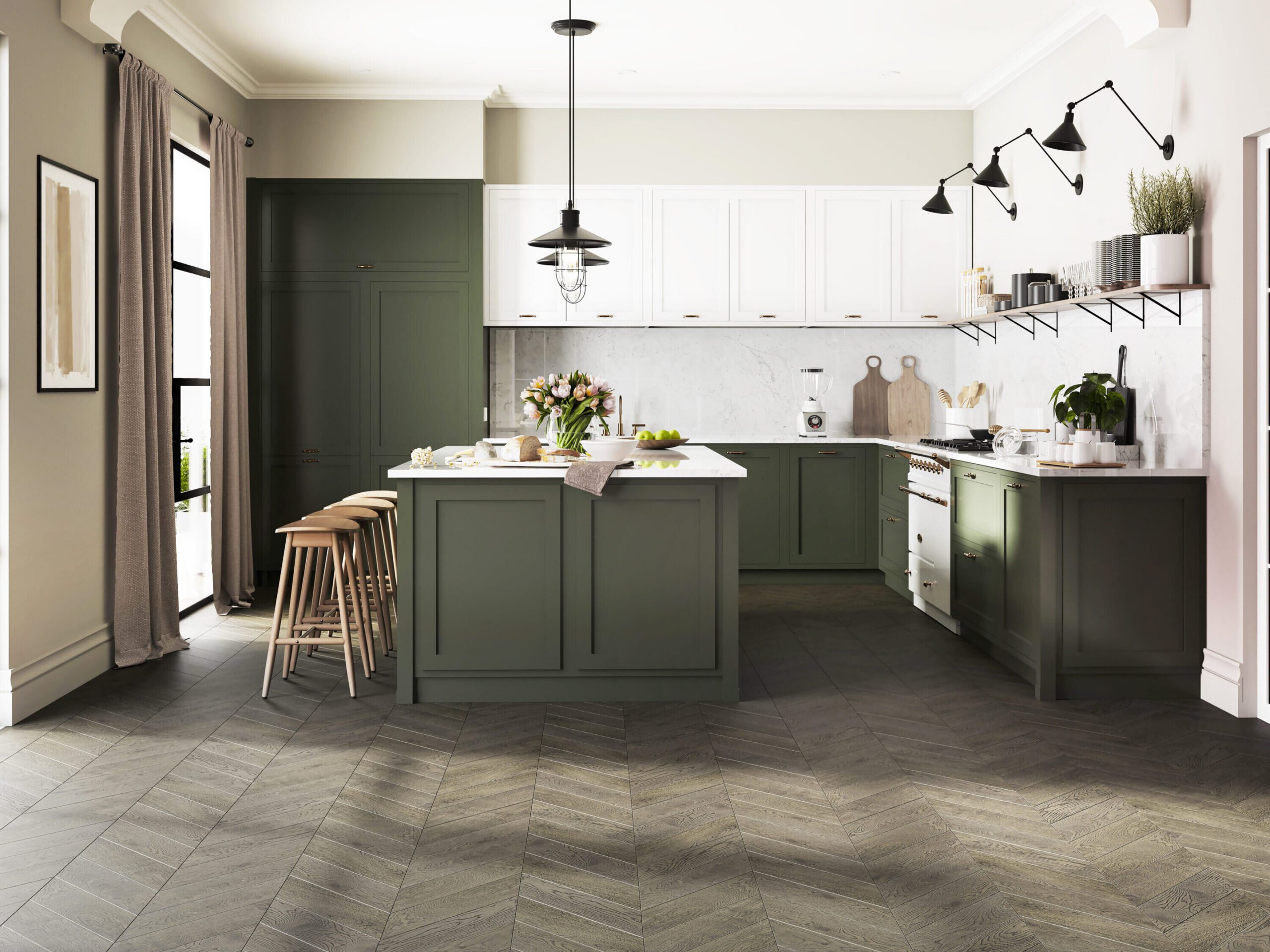 Chevron Parkett Eiche Esta Nordic S Lava Grey extramatt lackiert – 3
