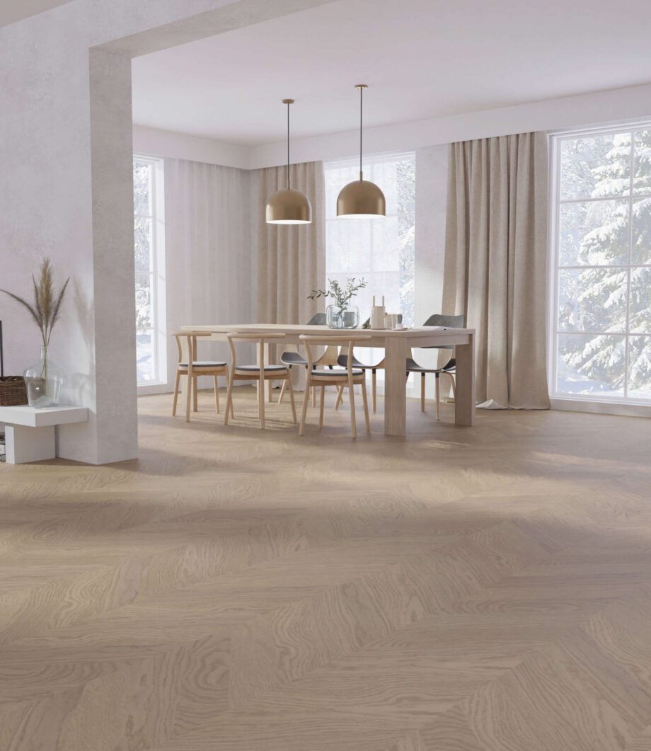 Chevron Parkett Eiche Esta Nova Eco Elite Dazy extramatt lackiert – Nahaufnahme Chevron Parkett Eiche Esta Nova Eco Elite Dazy extramatt lackiert – 2