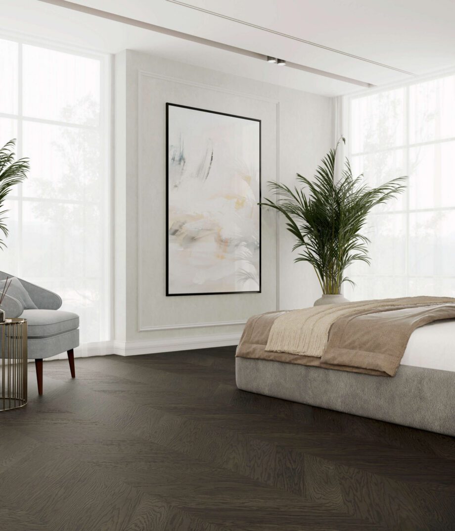 Chevron Parkett Eiche Esta Nova Eco Elite Lava Grey UV-geölt – Nahaufnahme Chevron Parkett Eiche Esta Nova Eco Elite Lava Grey UV-geölt – 3