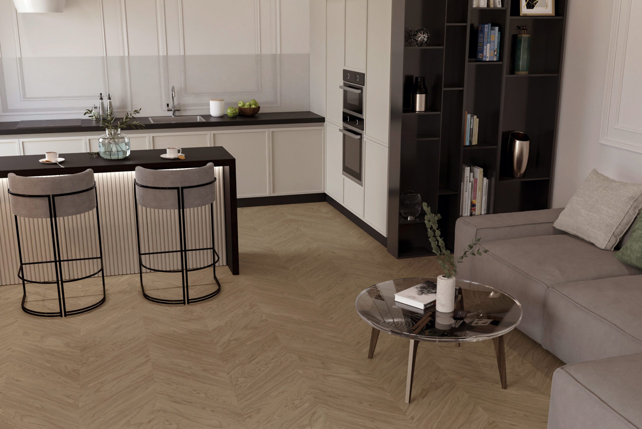 Chevron Parkett Eiche Esta Nova Eco Elite Sandstone extramatt lackiert – 3