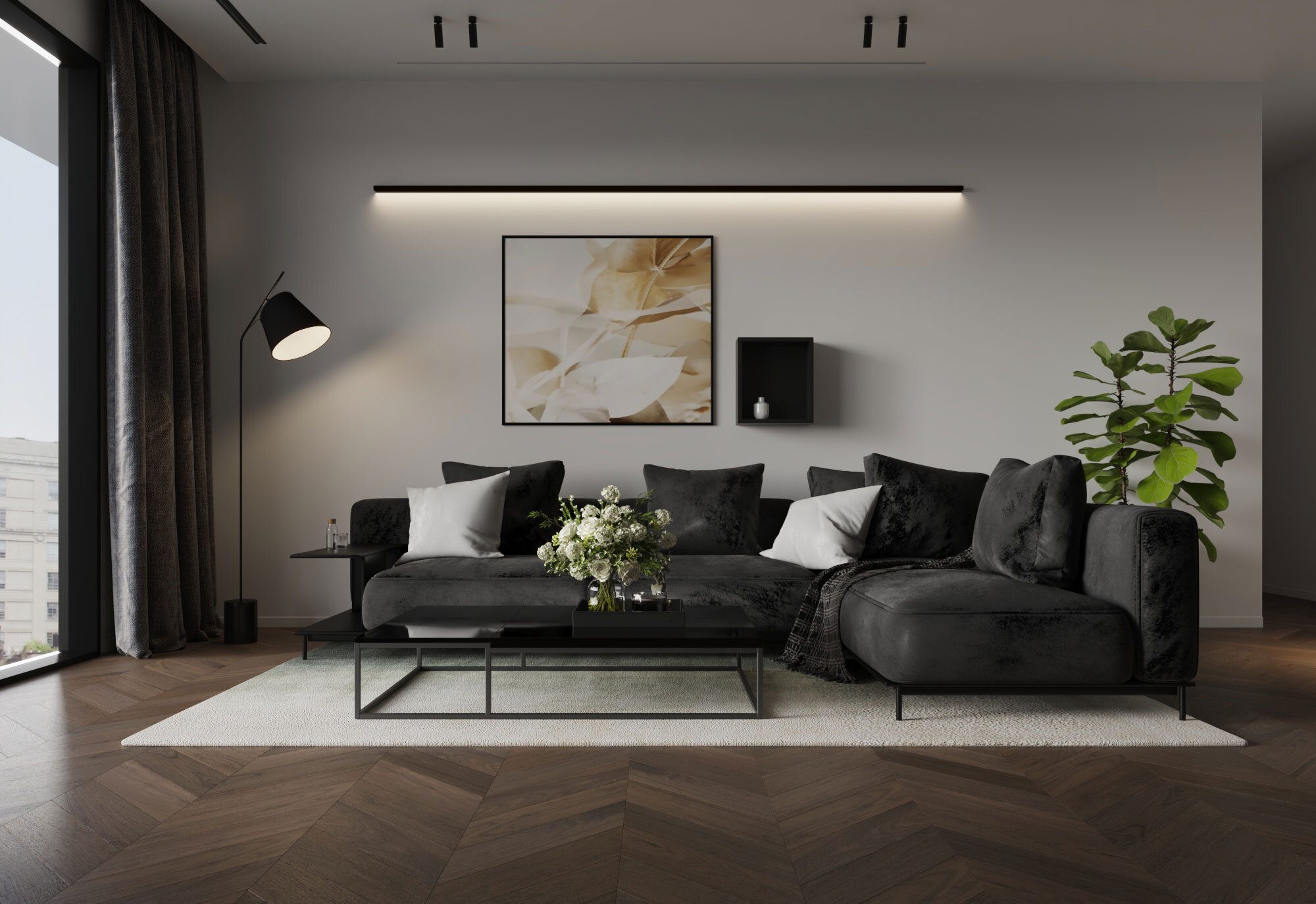 Chevron Parkett Nussbaum Esta AB extramatt lackiert – 3