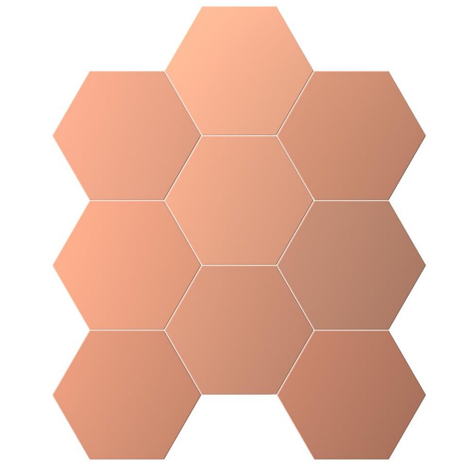 Sechseckige Bodenfliese aus Feinsteinzeug mit Farbvariation Dune Chicago Exa Ginger, 21,5x25 cm, 9 mm, Ingwerbraun, R10