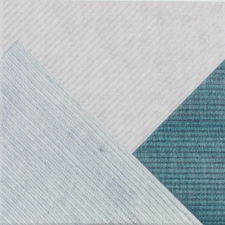 187563-1 Keramik-Wandfliese mit gestreiftem 3D-Relief Dune Stripes Mix Denim, 25x25 cm, 10 mm, Denimblau