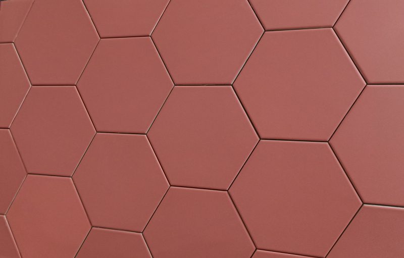 Sechseckige Bodenfliese aus Feinsteinzeug Dune Exa Garnet, 15x17 cm, 8 mm, Granatrot, R10 – 3