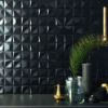 187347-2 3D reljeefiga keraamiline seinaplaat Dune Multishapes Black, 25x25 cm, 9 mm, must