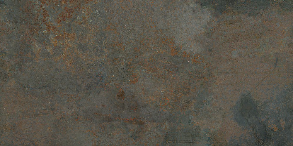 Bodenfliese aus Feinsteinzeug in Rostoptik Dune Diurne Oxide, 60x120 cm, 10 mm, Rostbraun