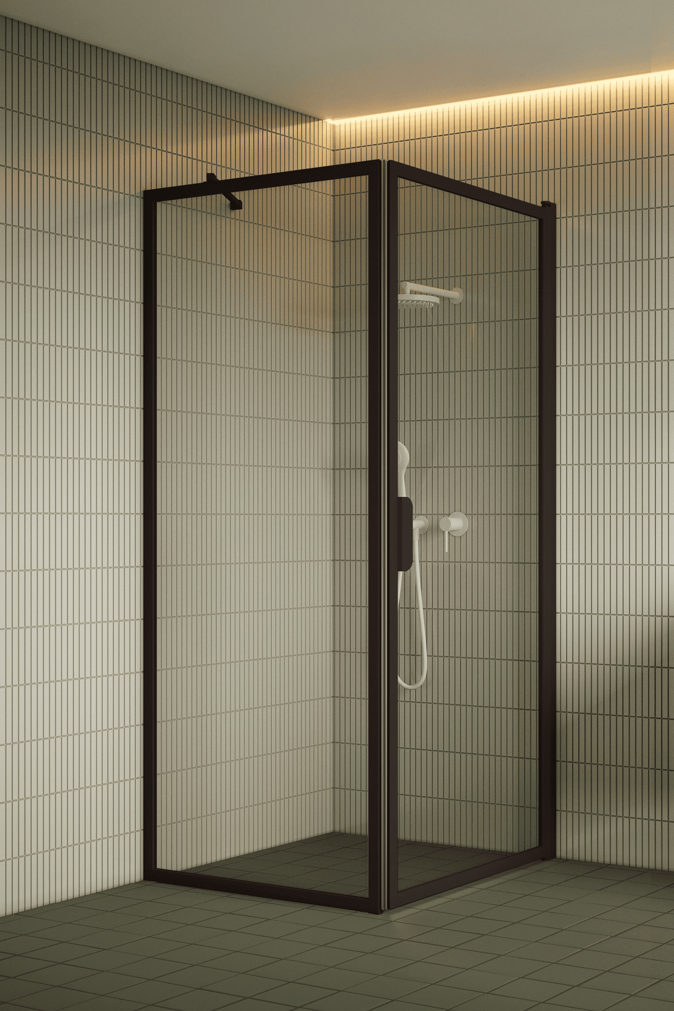 Duschecke Hietakari Bläk 755 New York, Festwand + Drehtür – 7