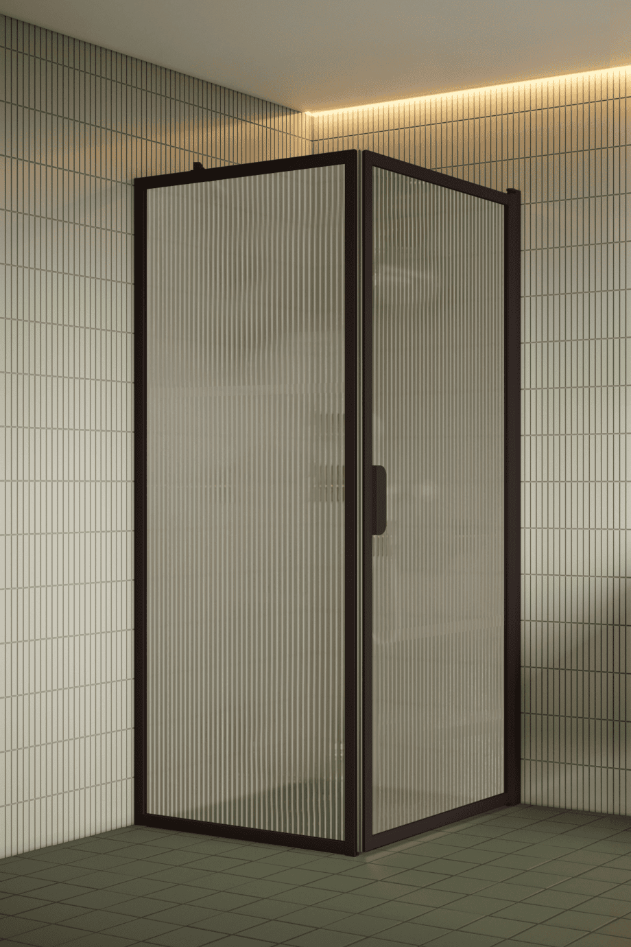 Duschecke Hietakari Bläk 755 New York, Rahmen Cocoa, Riffelglas (Reeded) Duschecke Hietakari Bläk 755 New York, Rahmen Cocoa, Riffelglas (Reeded)