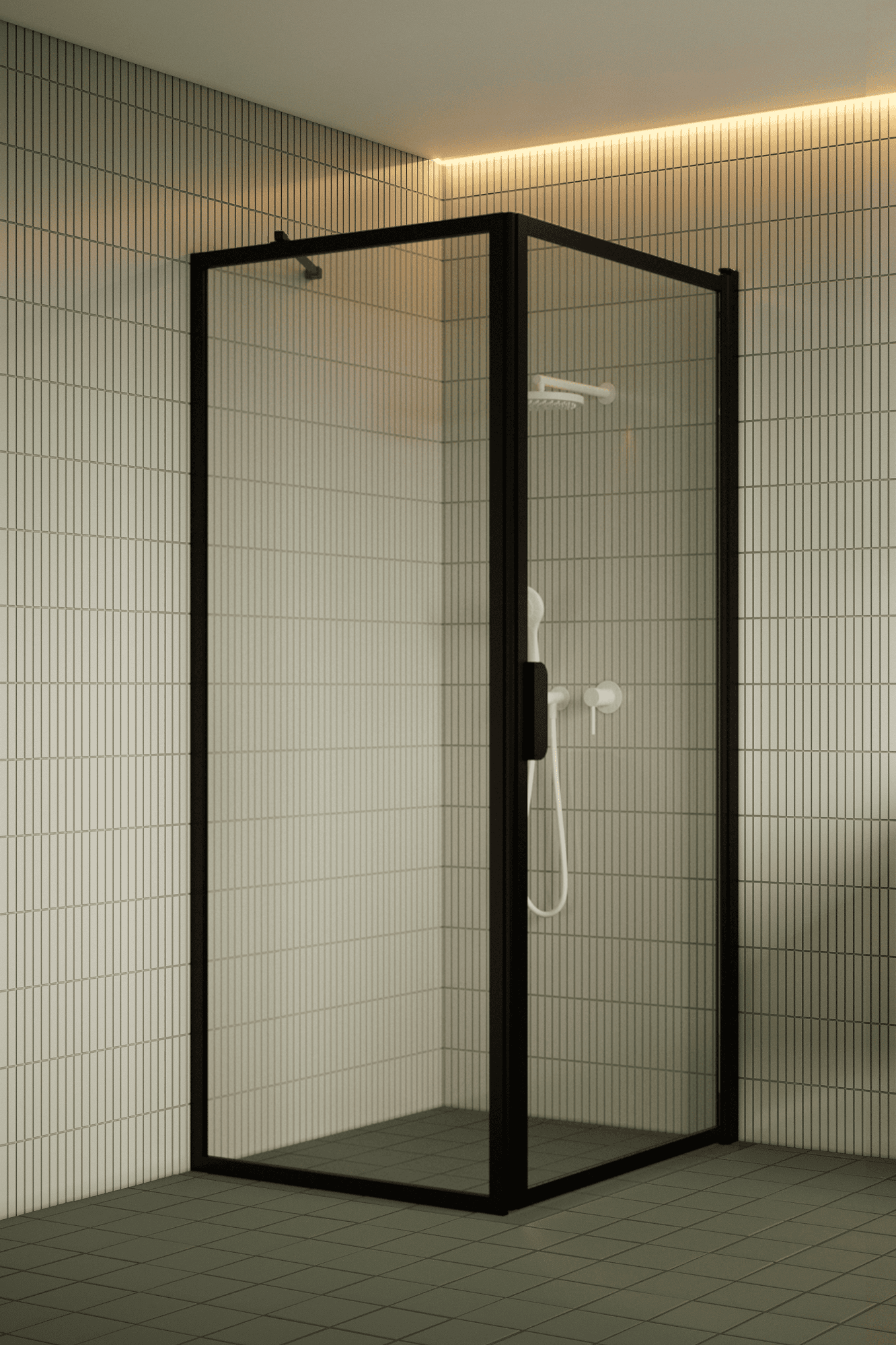 Duschecke Hietakari Bläk 755 New York, Festwand + Drehtür – 4