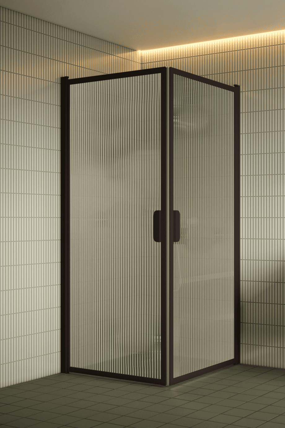 Duschecke Hietakari Bläk 757 New York, Rahmen Cocoa, Riffelglas (Reeded) Duschecke Hietakari Bläk 757 New York, Rahmen Cocoa, Riffelglas (Reeded)