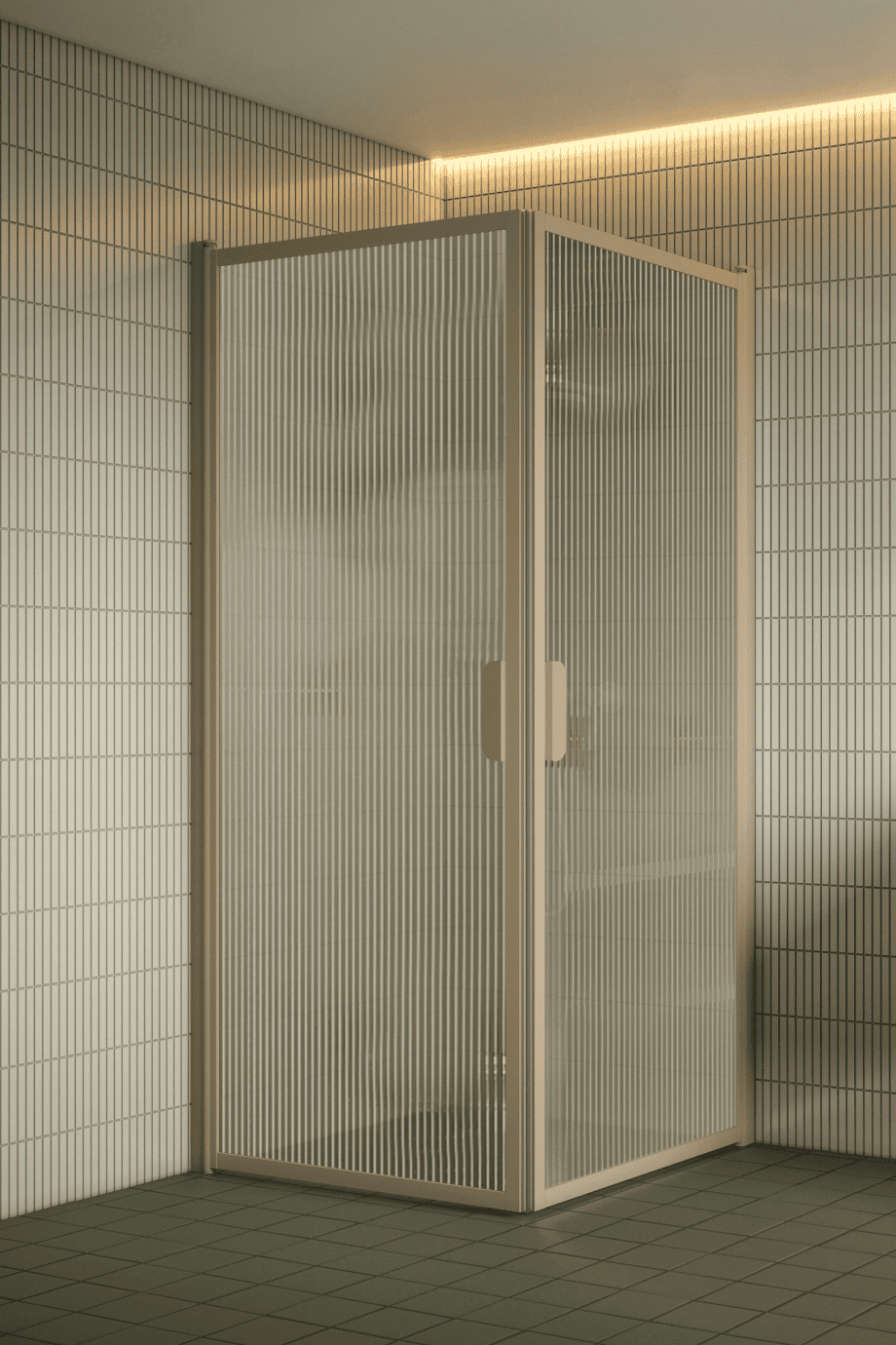 Duschecke Hietakari Bläk 757 New York, Rahmen Sand, Riffelglas (Reeded) Duschecke Hietakari Bläk 757 New York, Rahmen Sand, Riffelglas (Reeded)