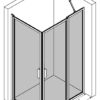 Duschecke Hietakari Bläk 758 New York – 3D-Zeichnung Duschecke Hietakari Bläk 758 New York, Drehtür + Drehtür mit Festteil – 3