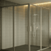 Duschecke Hietakari Bläk 759 New York, Rahmen Sand, Riffelglas (Reeded)