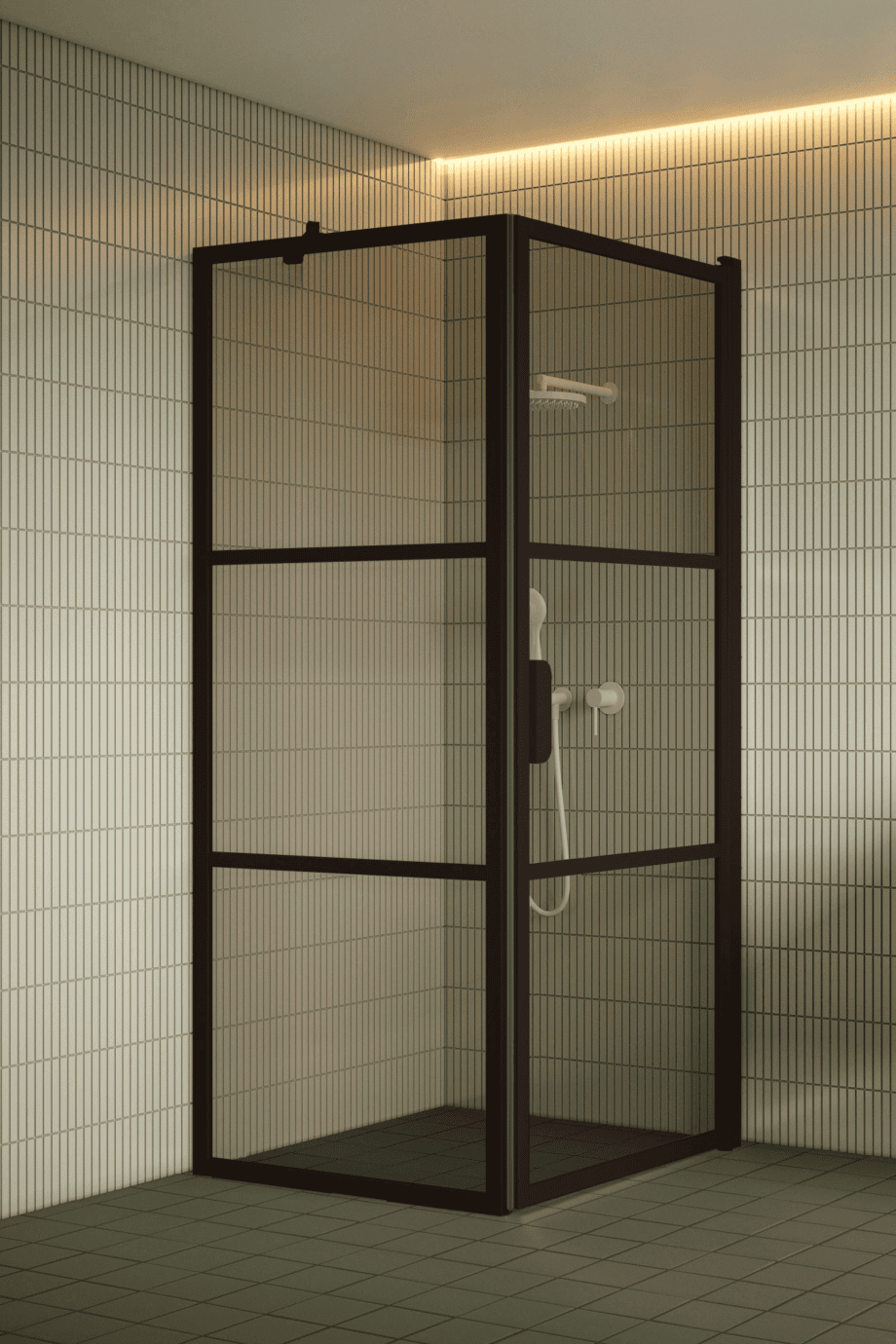 Duschecke Hietakari Bläk 760 Tokyo, Rahmen Cocoa, Bronzeglas