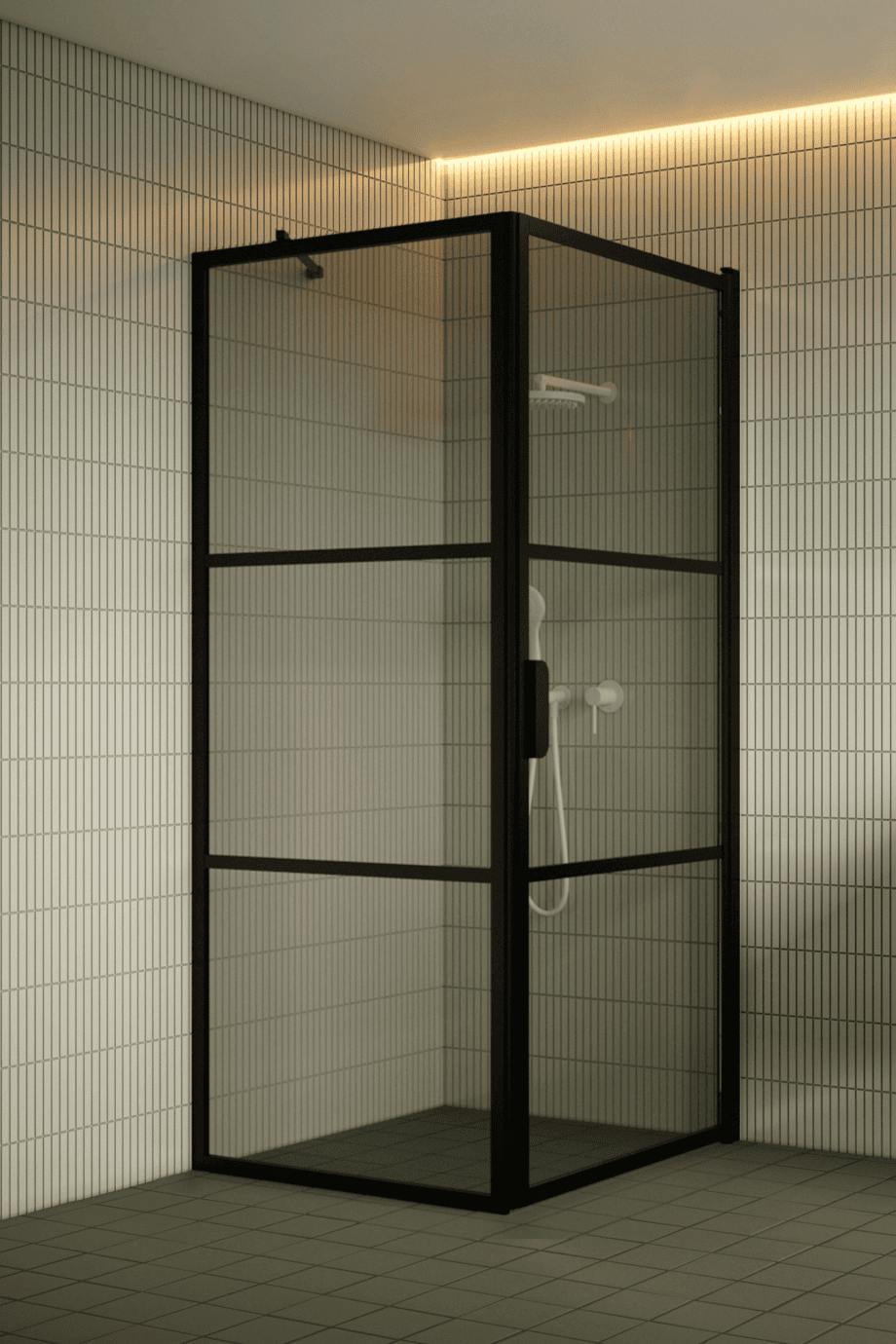 Duschecke Hietakari Bläk 760 Tokyo, schwarzer Rahmen, Grauglas