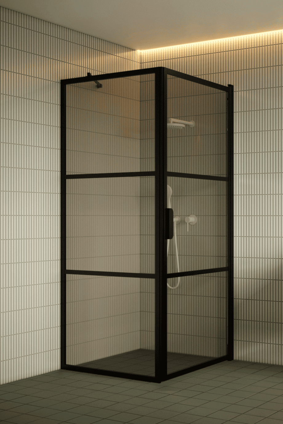 Duschecke Hietakari Bläk 760 Tokyo, schwarzer Rahmen, Bronzeglas