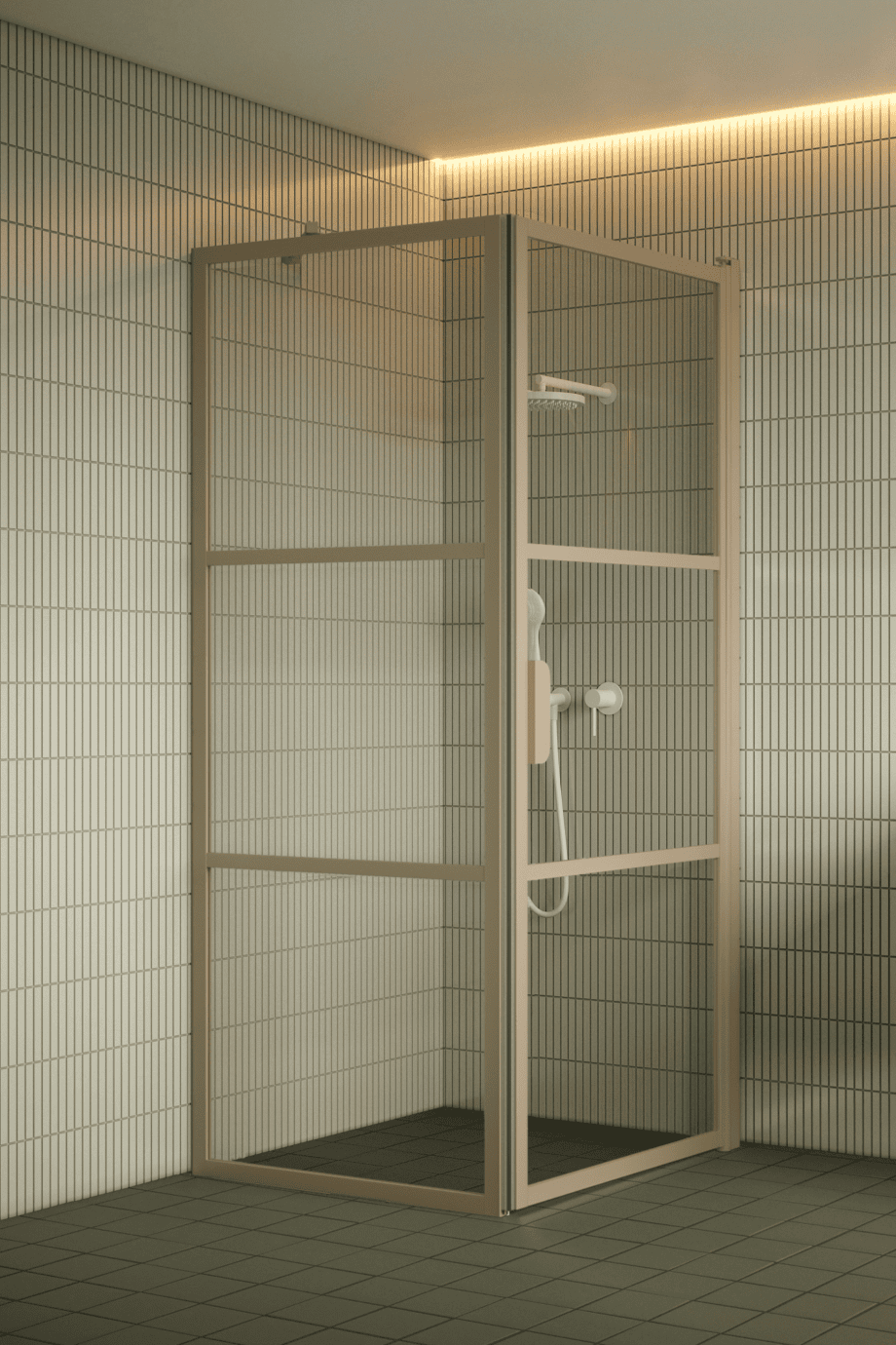 Duschecke Hietakari Bläk 760 Tokyo, Festwand + Drehtür – 5