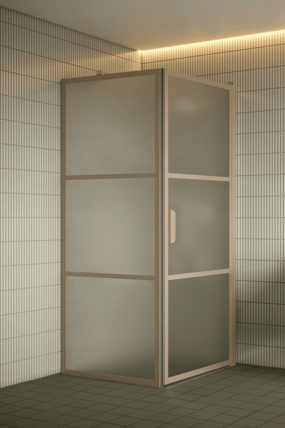Duschecke Hietakari Bläk 760 Tokyo, Rahmen Sand, satiniertes Glas