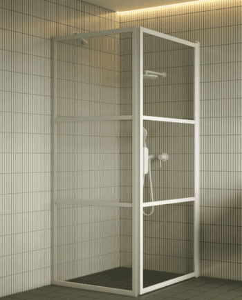 Duschecke Hietakari Bläk 760 Tokyo, Festwand + Drehtür